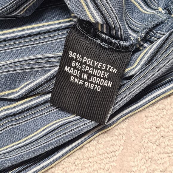 Bolle Golf Polo Shirt Mens MEDIUM Stripe Casual Activewear Athleisure Preppy - Picture 3 of 7